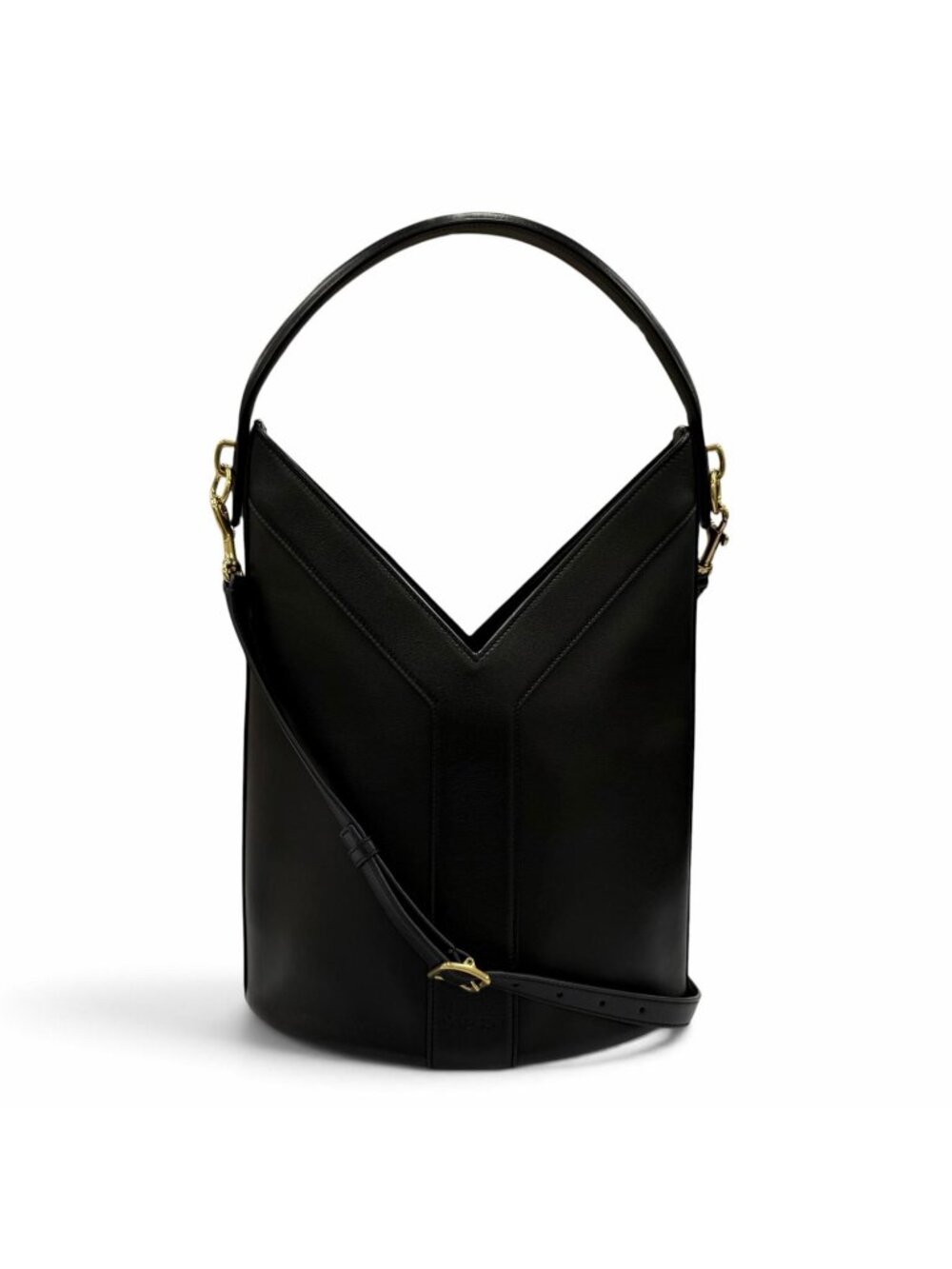 Saint Laurent Leather Top Handle 2-Way Shoulder Bag Black